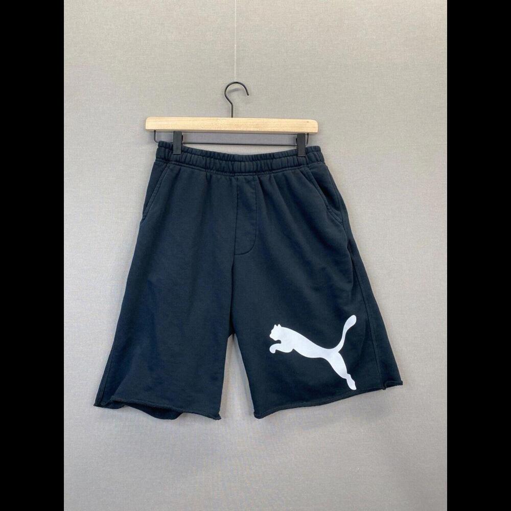 Puma Mens Activewear Shorts Black Elastic Waist Pockets Size Small